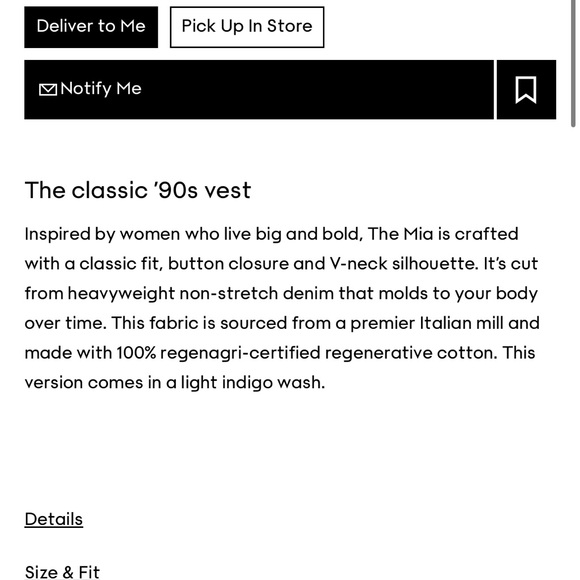 Aritzia Denim Forum 90’s MIA Vest - Picture 11 of 12